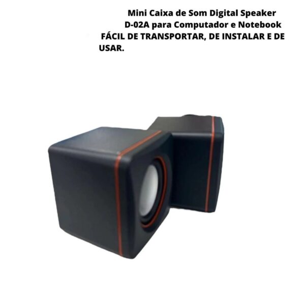 Mini Caixa de Som Digital Speaker D-02A para Computador e Notebook - LEON GTS - D-02A - Image 4