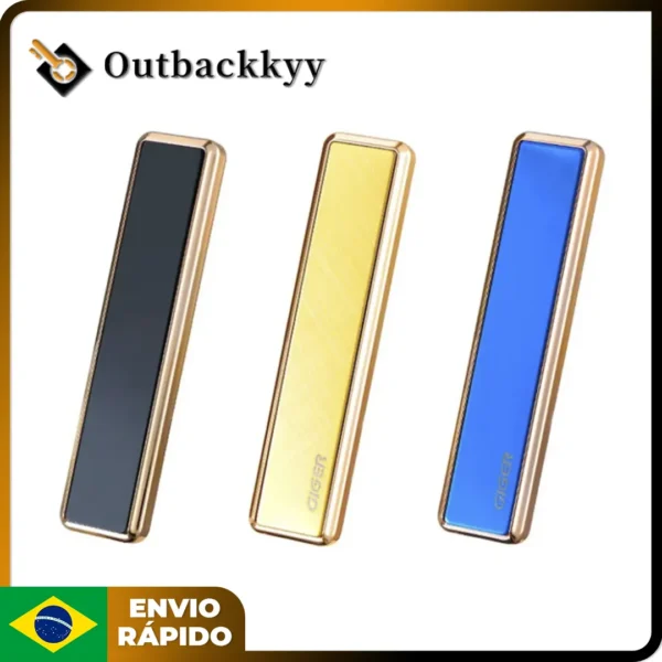 Isqueiro Elétrico Premium USB, Fino e sem Gás